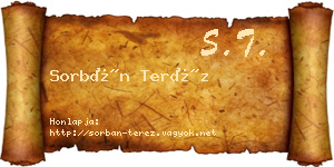 Sorbán Teréz névjegykártya